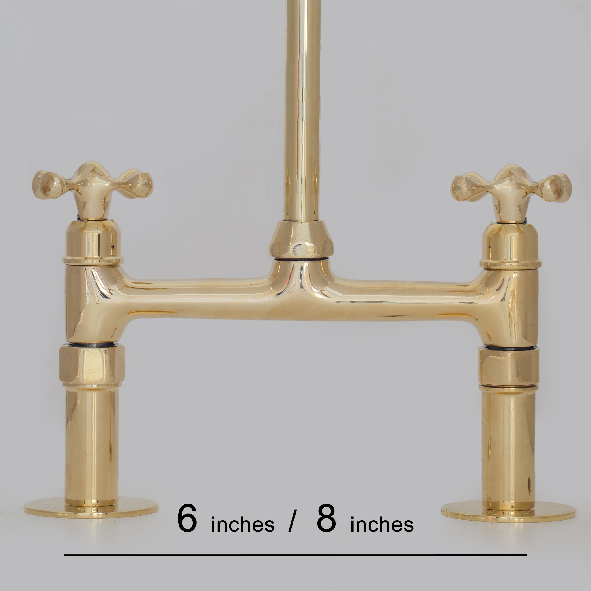 Heritage - Unlacquered Brass Kitchen Bridge Faucet - Insideast