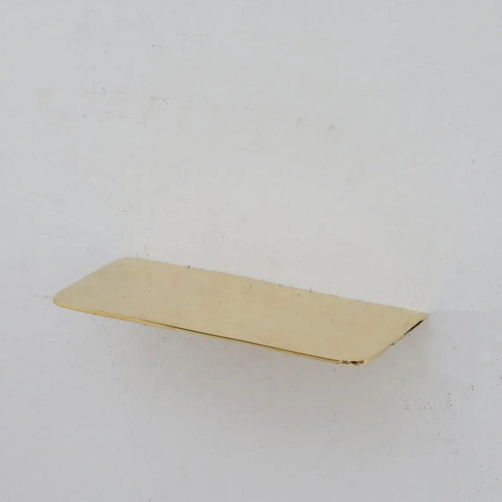 Handcrafted Solid Brass Floating Shelf, Bathroom Shelf Brass, Wall Mount Bathroom Soap Holder