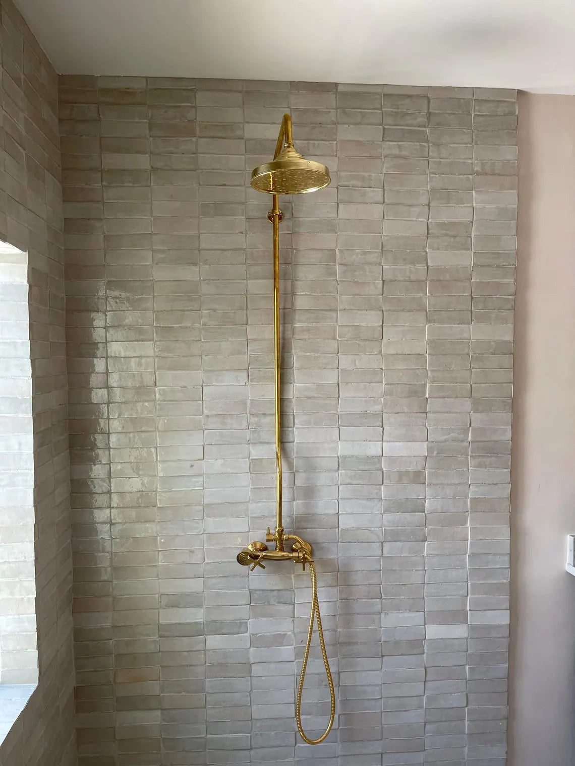 Heritage - Unlacquered Brass Exposed Shower System With Handheld