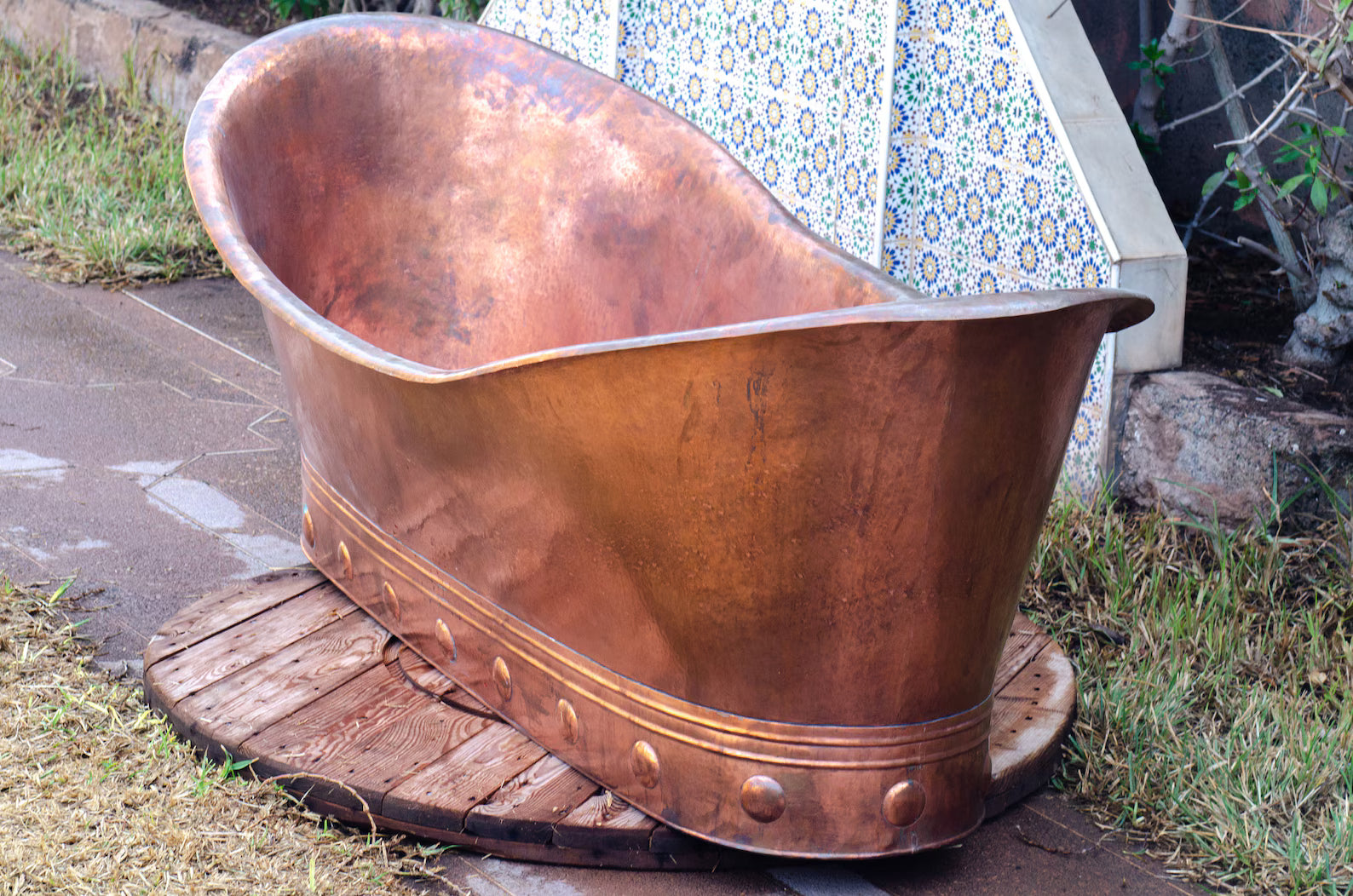 Solid Copper Bathtub | Vintage Freestanding Hammered Tub | Customized Tub