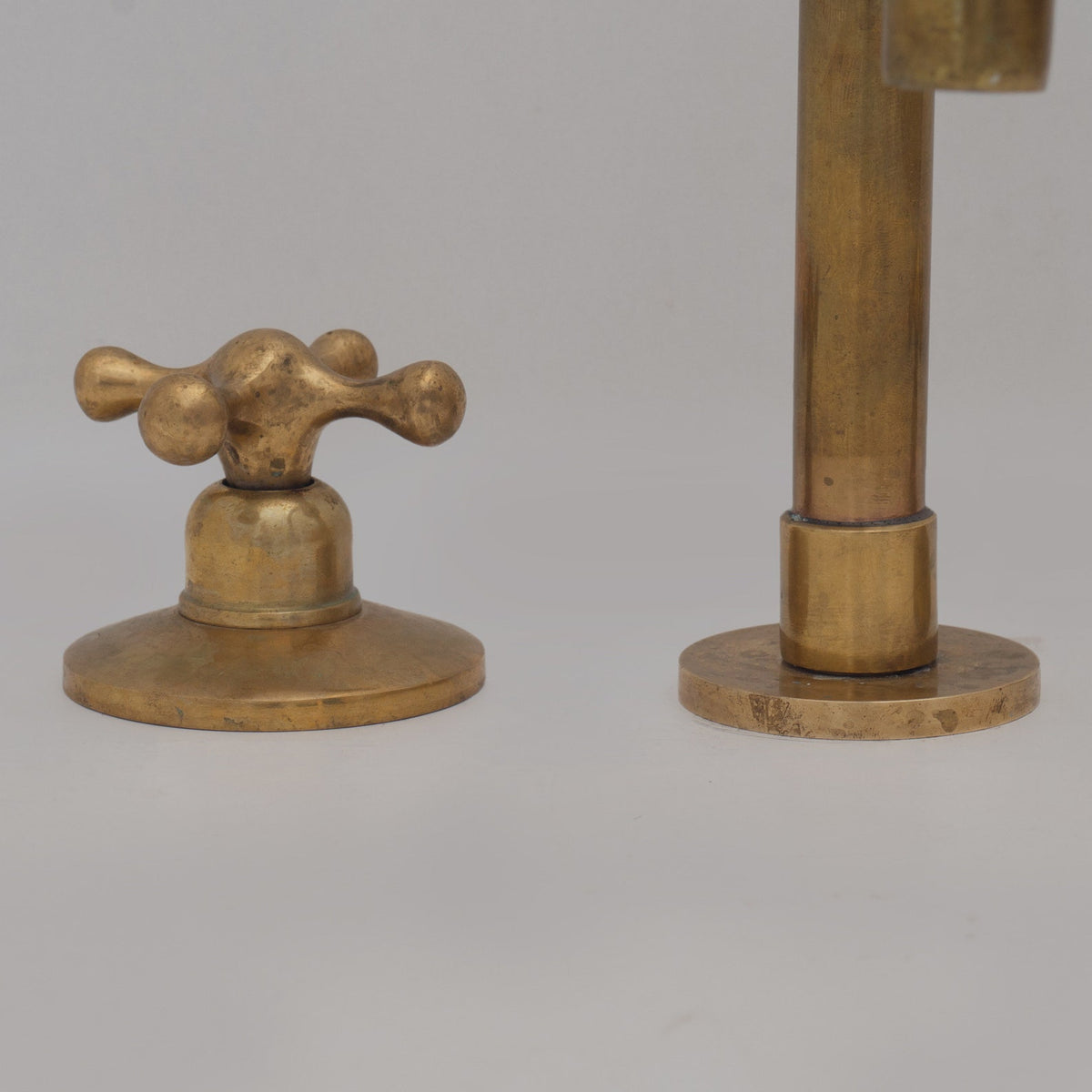Widespread 3-Holes Solid Unlacquered Brass Faucet | Deck Mount Vanity Sink Faucet