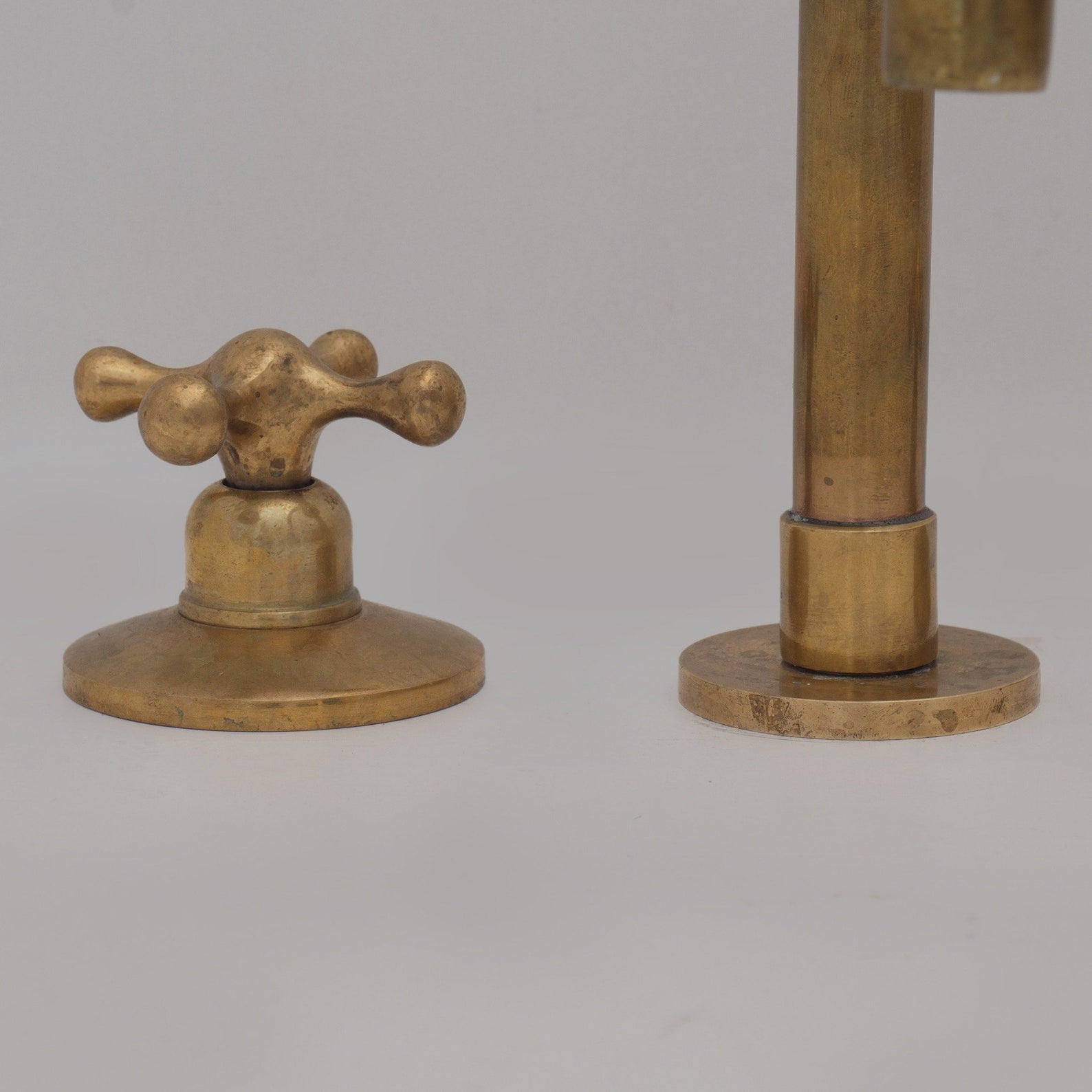 Widespread 3-Holes Solid Unlacquered Brass Faucet | Deck Mount Vanity Sink Faucet