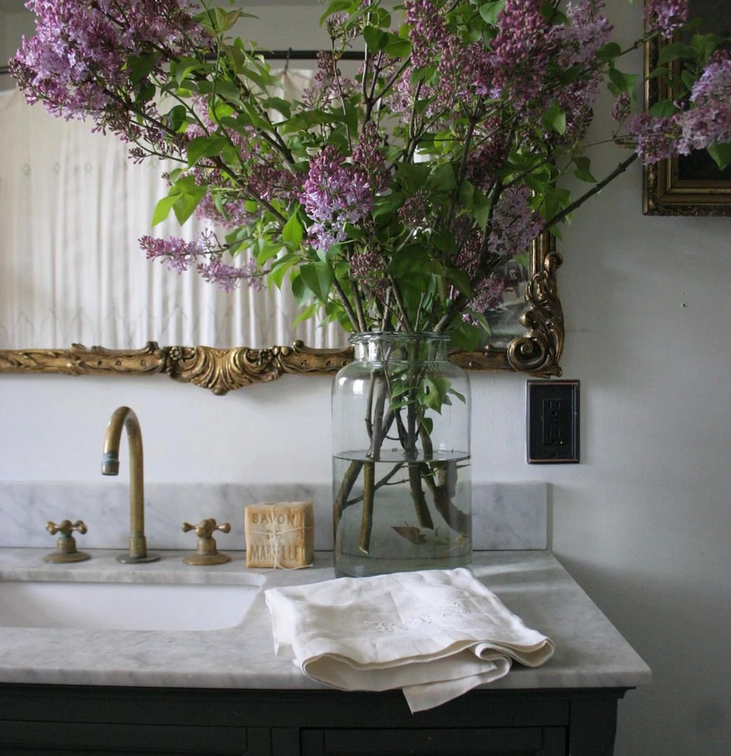 Deck Mounted Unlacquered Brass Faucet, Vanity Sink Faucet, Antique Brass Bathroom Faucet