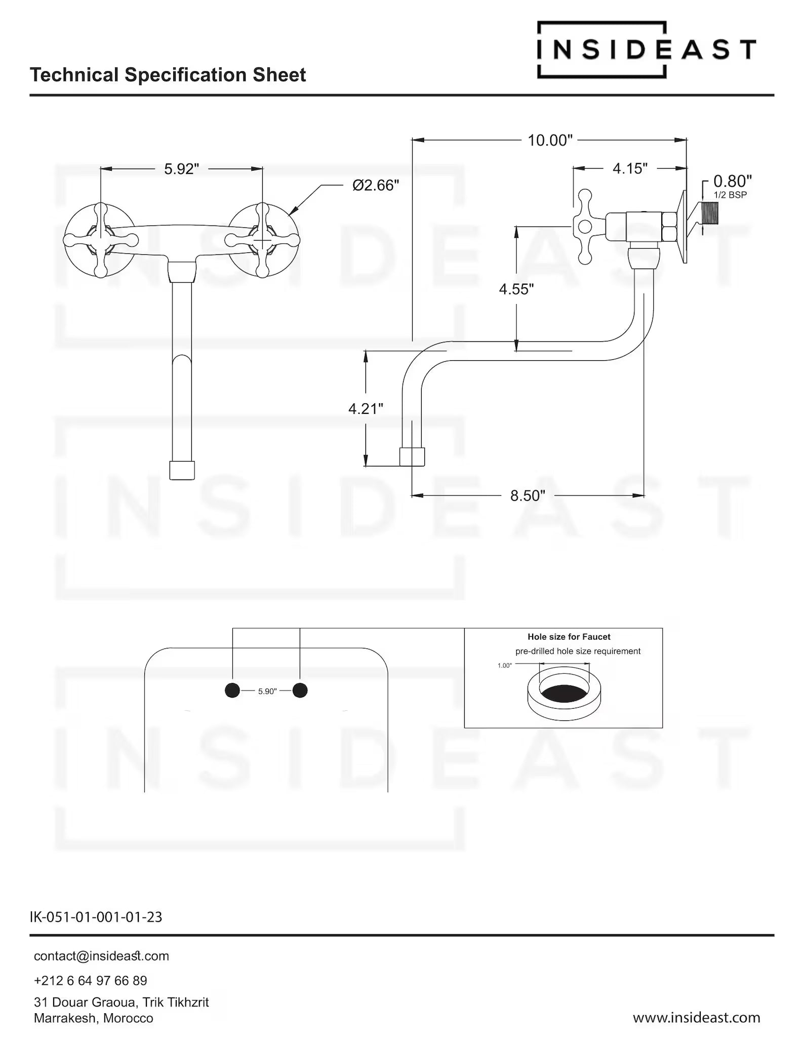 Antique Brass Kitchen Faucet – Wall Kitchen Faucet