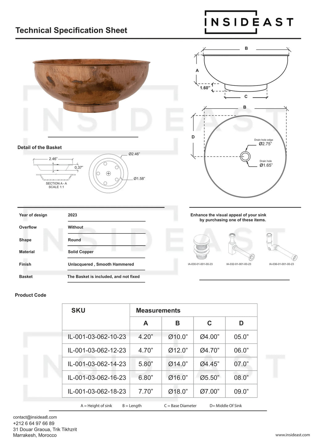 Hammered Copper Sink, Vanity Bathroom Sink, Copper Bowl Sink