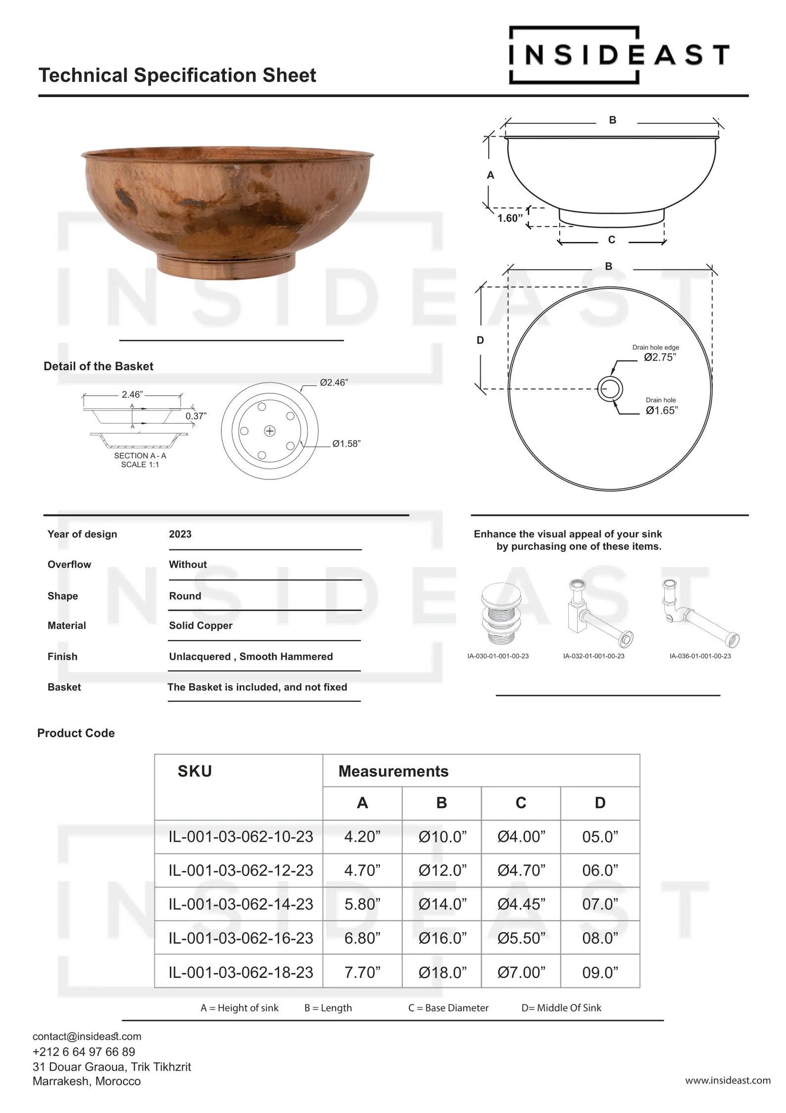 Hammered Copper Sink, Vanity Bathroom Sink, Copper Bowl Sink