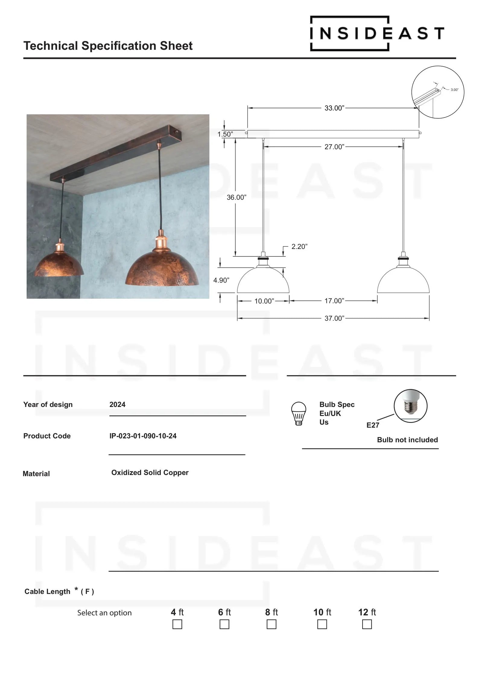 Oxidized Copper Ceiling Pendant Set, Copper Lampshade, Copper Ceiling Light Fixture, Copper Hanging Dome Light Set Kitchen Island