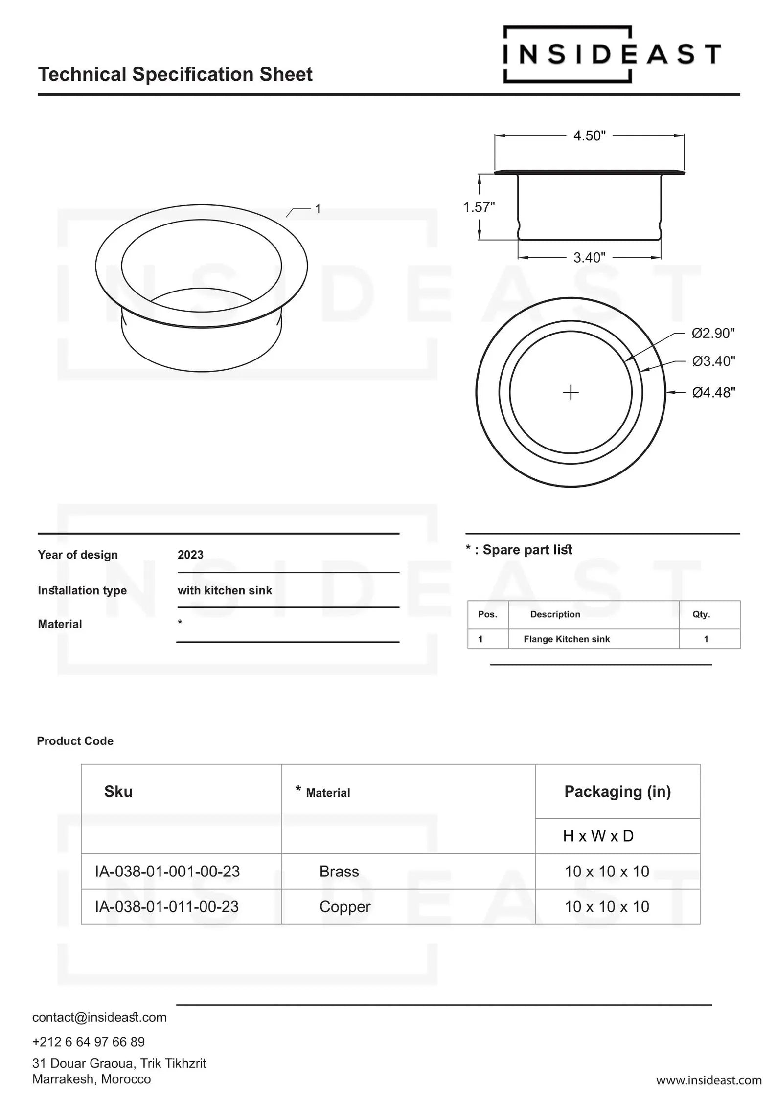 Garbage Disposal, Unlacquered Brass, Flange Kitchen Sink flange kit 3 1/2 standard sink Drain hole