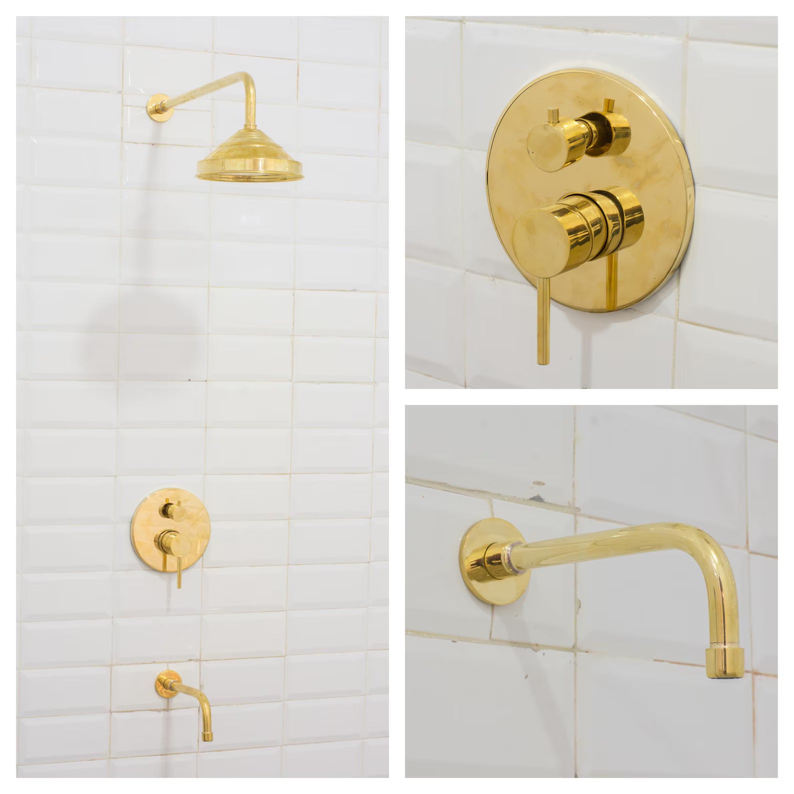 Insideast Moroccan Built-in 2 outlet Brass Shower System - Head Shower System With Tub Filler