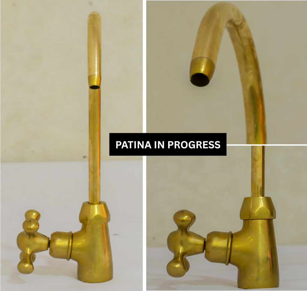 Unlacquered Brass Water Dispenser Kitchen Faucet | Single Hole Cold Water Tap