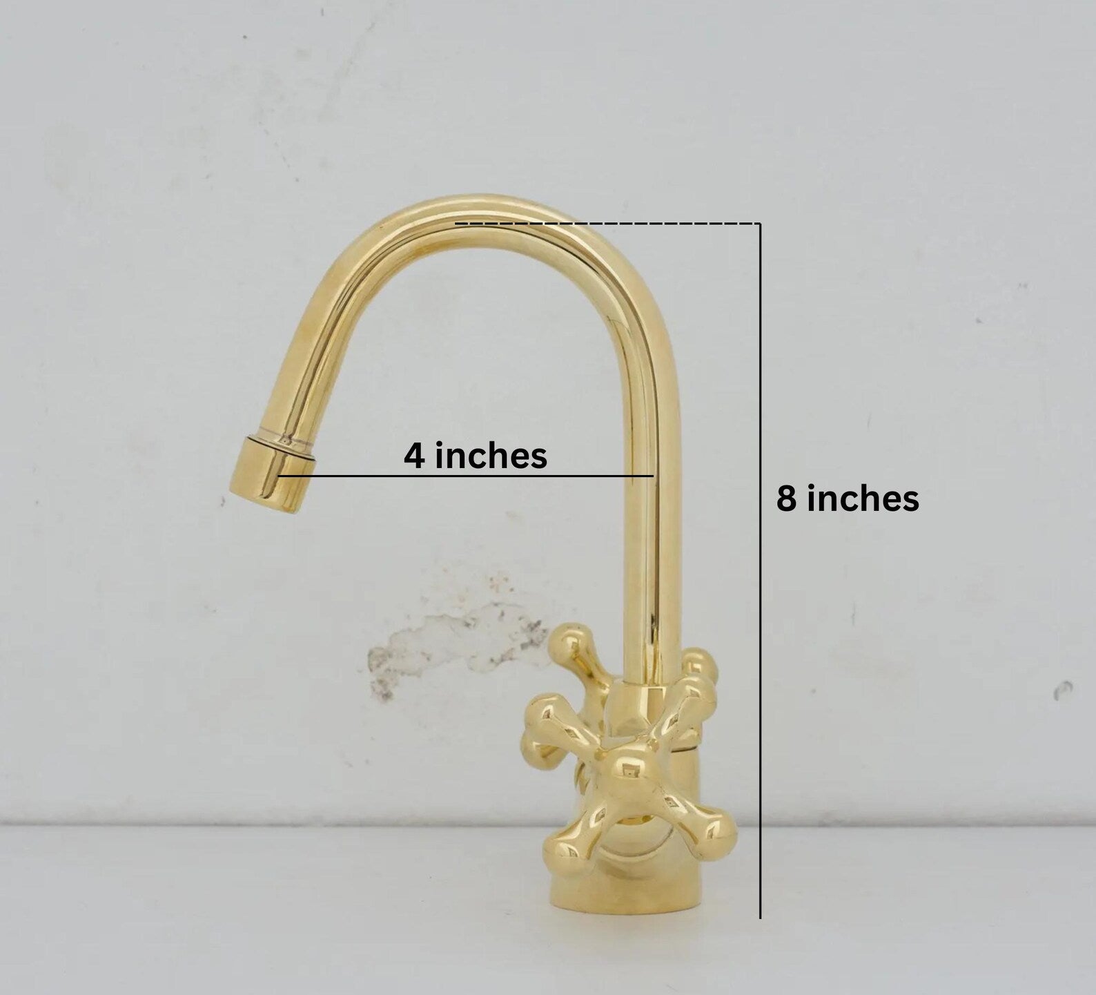 Unlacquered Brass Bathroom Bidet Faucet, Single Hole Bidet Tap, Deck-Mounted Bidet Mixer Tap, Cross Handle Bidet