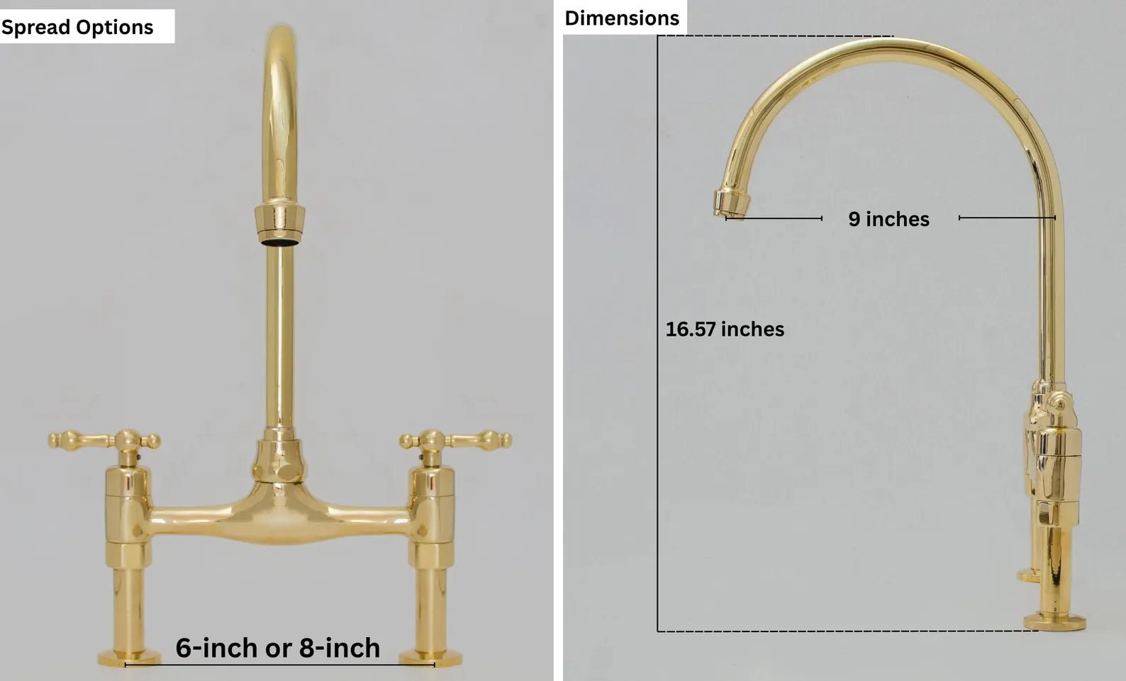 Bridgeford - Unlacquered Brass Kitchen Bridge Faucet - Insideast