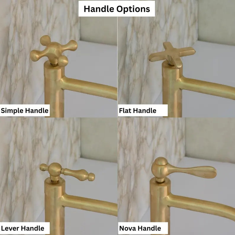 Kitchen Cold Water Faucet Brass, Brushed Brass Cold Water Dispenser Faucet, Single Hole Kitchen Tap, Deck Mount Brass Faucet