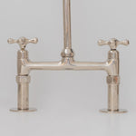 Load image into Gallery viewer, 8&quot; Nickel Finish Bridge faucet, Kitchen Island Faucet, Countertop Vintage Faucet
