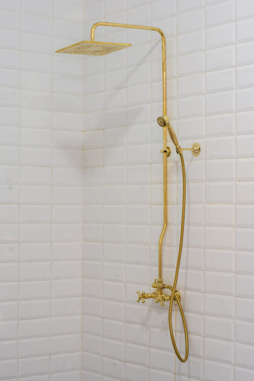 Heritage - Unlacquered Brass Exposed Shower System With Handheld