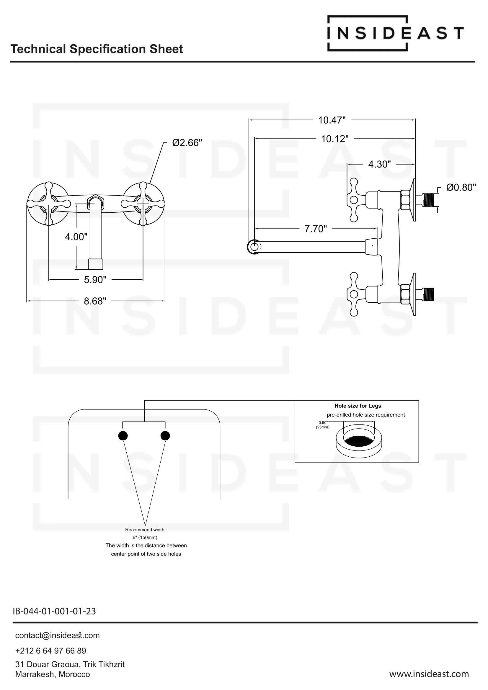 Unlacquered Brass Wall Faucet | Wall-Mounted Bridge Faucet