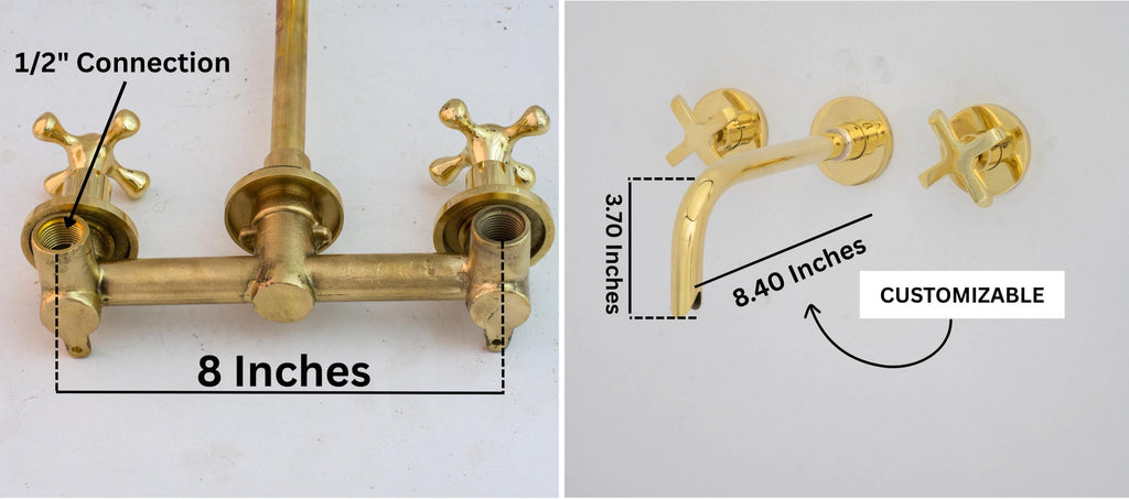 Unlacquered Brass Built-in Faucet | Bathroom Concealed Faucet