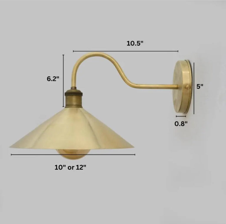 Brushed Brass Hallway Sconce, Wall Mount Lamp, Sconce Lighting Fixture