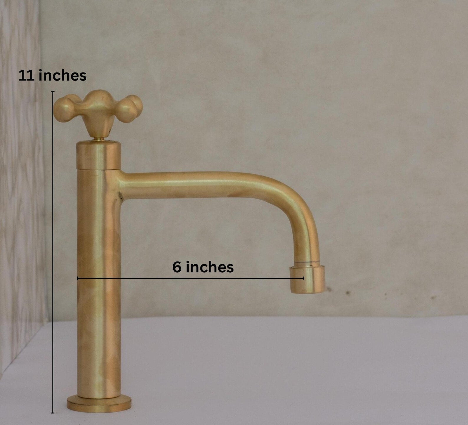 Kitchen Cold Water Faucet Brass, Brushed Brass Cold Water Dispenser Faucet, Single Hole Kitchen Tap, Deck Mount Brass Faucet - Insideast