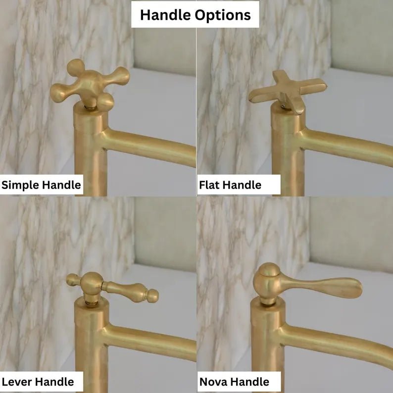 Kitchen Cold Water Faucet Brass, Brushed Brass Cold Water Dispenser Faucet, Single Hole Kitchen Tap, Deck Mount Brass Faucet - Insideast