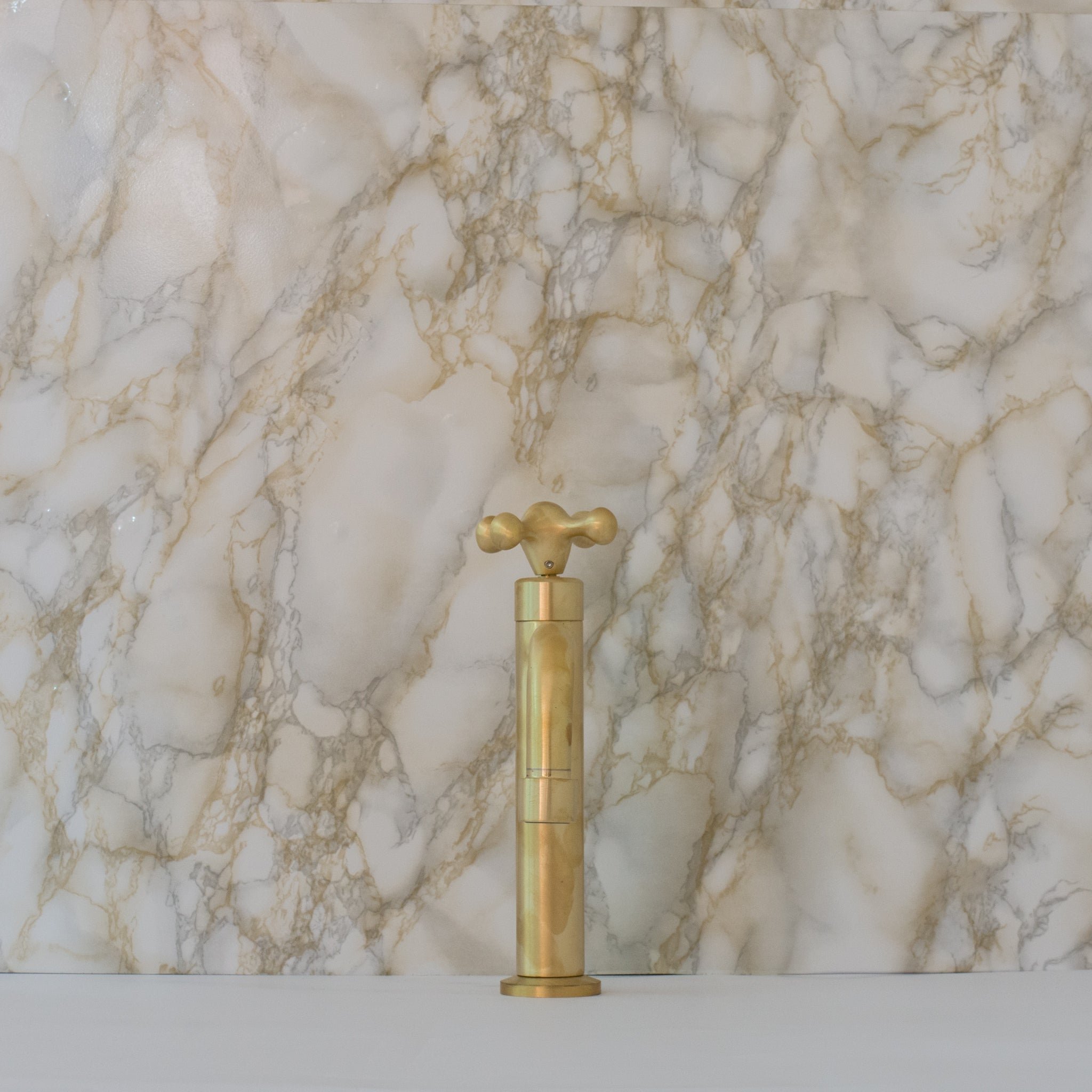 Kitchen Cold Water Faucet Brass, Brushed Brass Cold Water Dispenser Faucet, Single Hole Kitchen Tap, Deck Mount Brass Faucet - Insideast