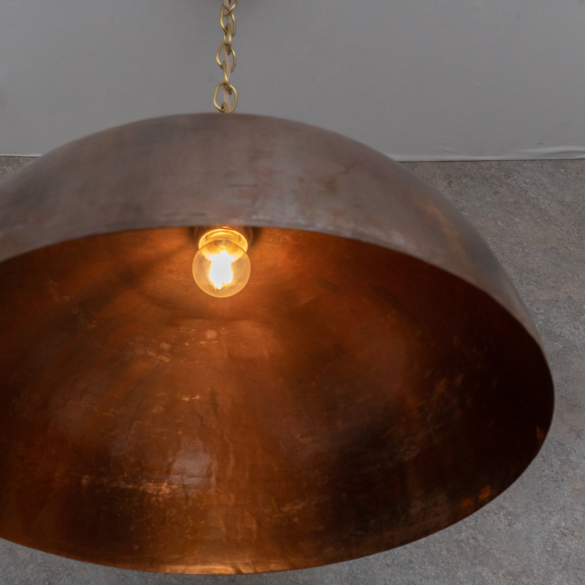 Rustic Copper Lights Large Rustic Copper Pendant Light - Hand-Hammered Elegance – Insideast