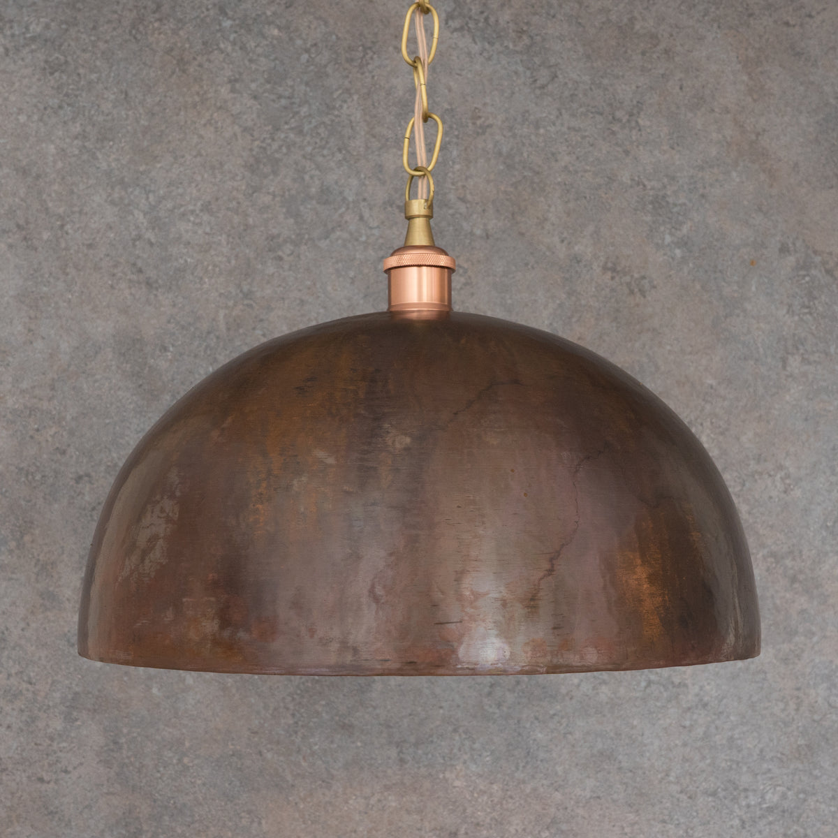 Rustic Copoper Large Rustic Copper Pendant Light - Hand-Hammered Elegance – Insideast