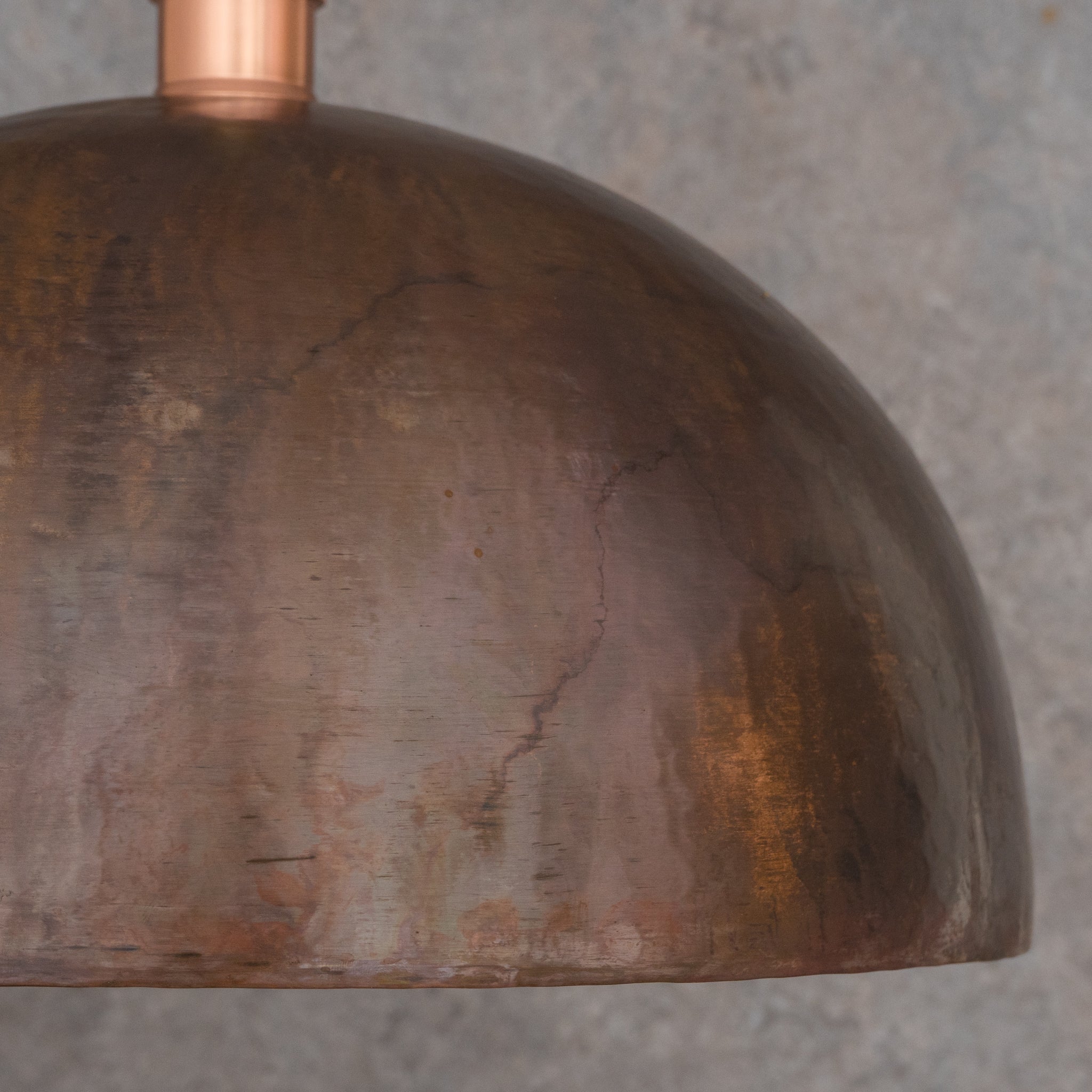 Large Rustic Copper Pendant Light - Aged Dome Ceiling Fixture - Hand - Hammered Moroccan Copper Lamp - Insideast