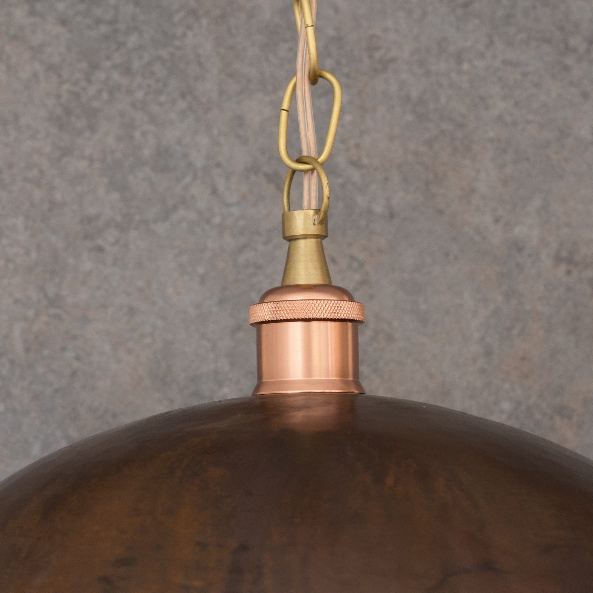 Large Rustic Copper Pendant Light - Aged Dome Ceiling Fixture - Hand - Hammered Moroccan Copper Lamp - Insideast