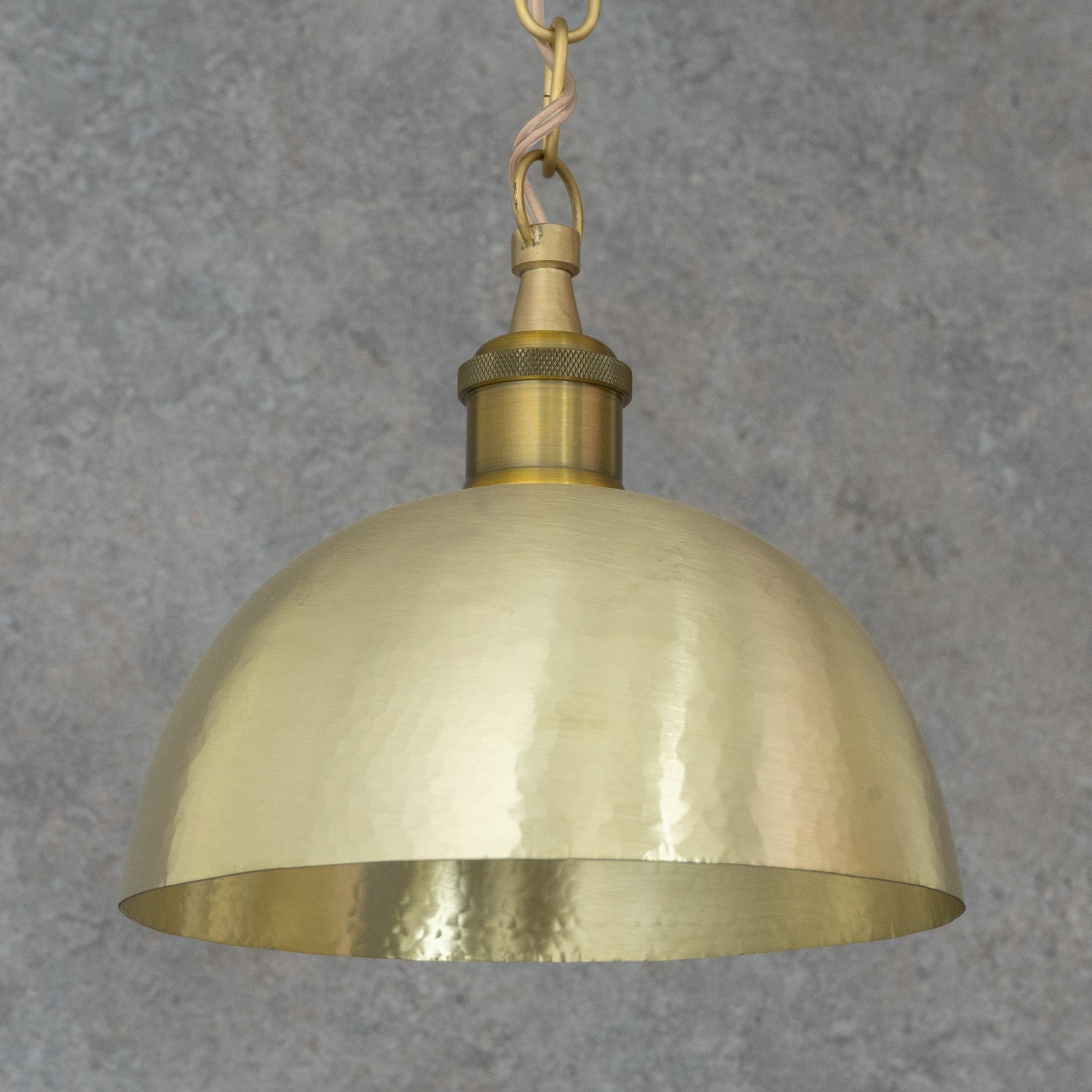 Luminous Soft - Hammered Brass Dome Pendant - Traditional Moroccan brass Light - Insideast