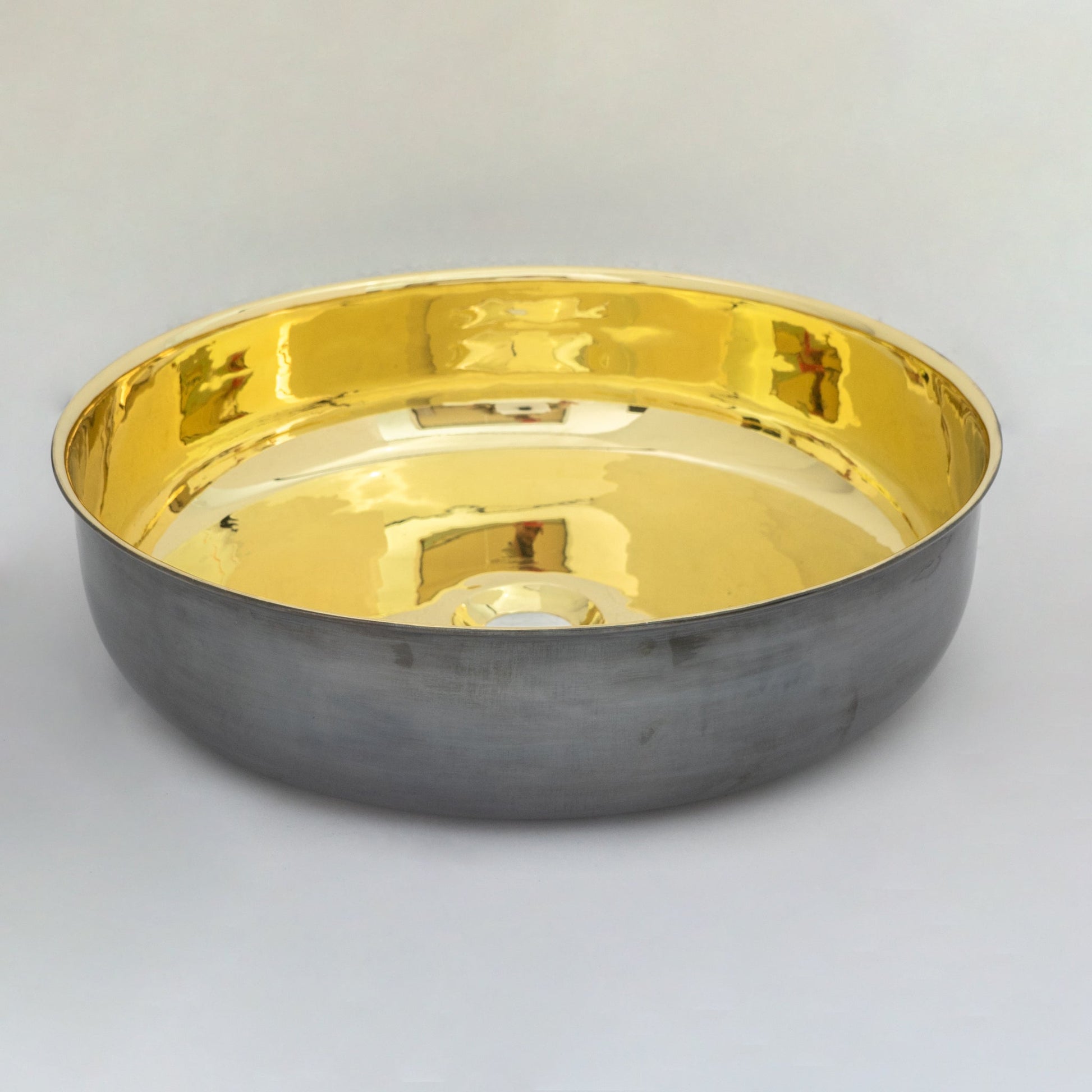 Oil Rubbed Bronze Brass Countertop Vessel Sink, Brass Bathroom Round Basin Sink - Insideast