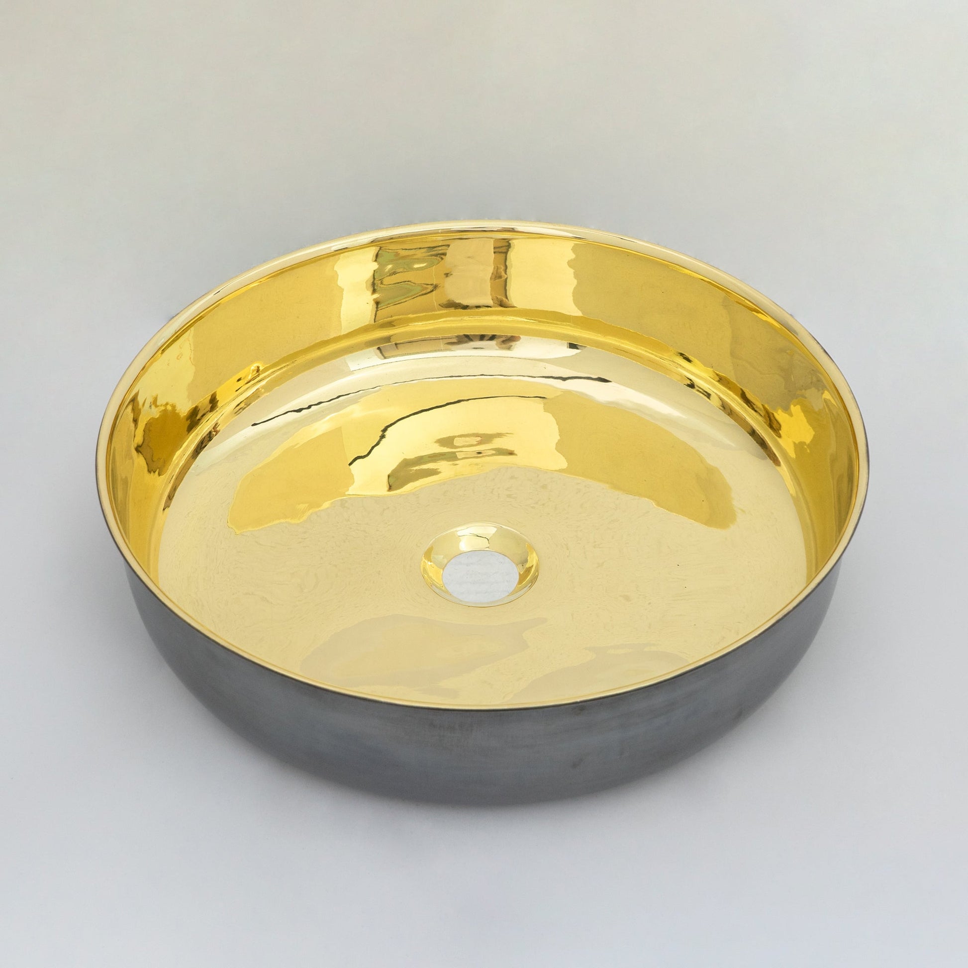 Oil Rubbed Bronze Brass Countertop Vessel Sink, Brass Bathroom Round Basin Sink - Insideast