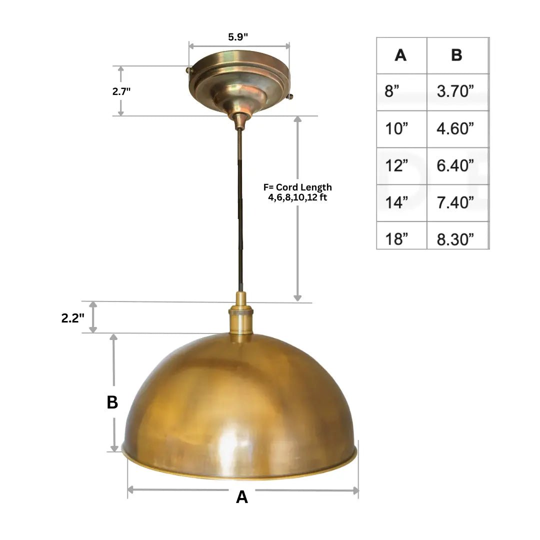 Oil Rubbed Bronze Dome Pendant Light, Bronze Ceiling Dome Lampshade - Insideast
