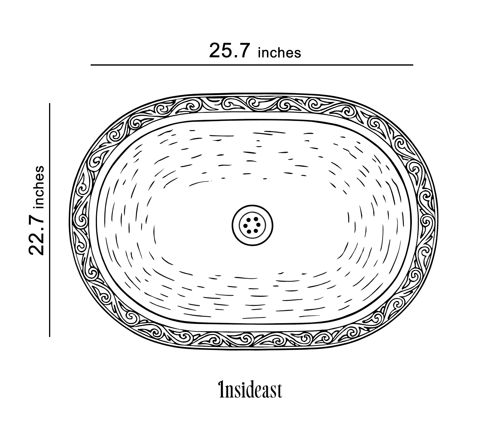 Oval Silver Bathroom Sink – German Silver Vessel Sink – Countertop Washbasin for Powder Room - Insideast