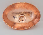 Load image into Gallery viewer, Oval Solid Copper Vessel Sink, Hammered Bathroom Vanity Sink, Powder Room Basin Sink
