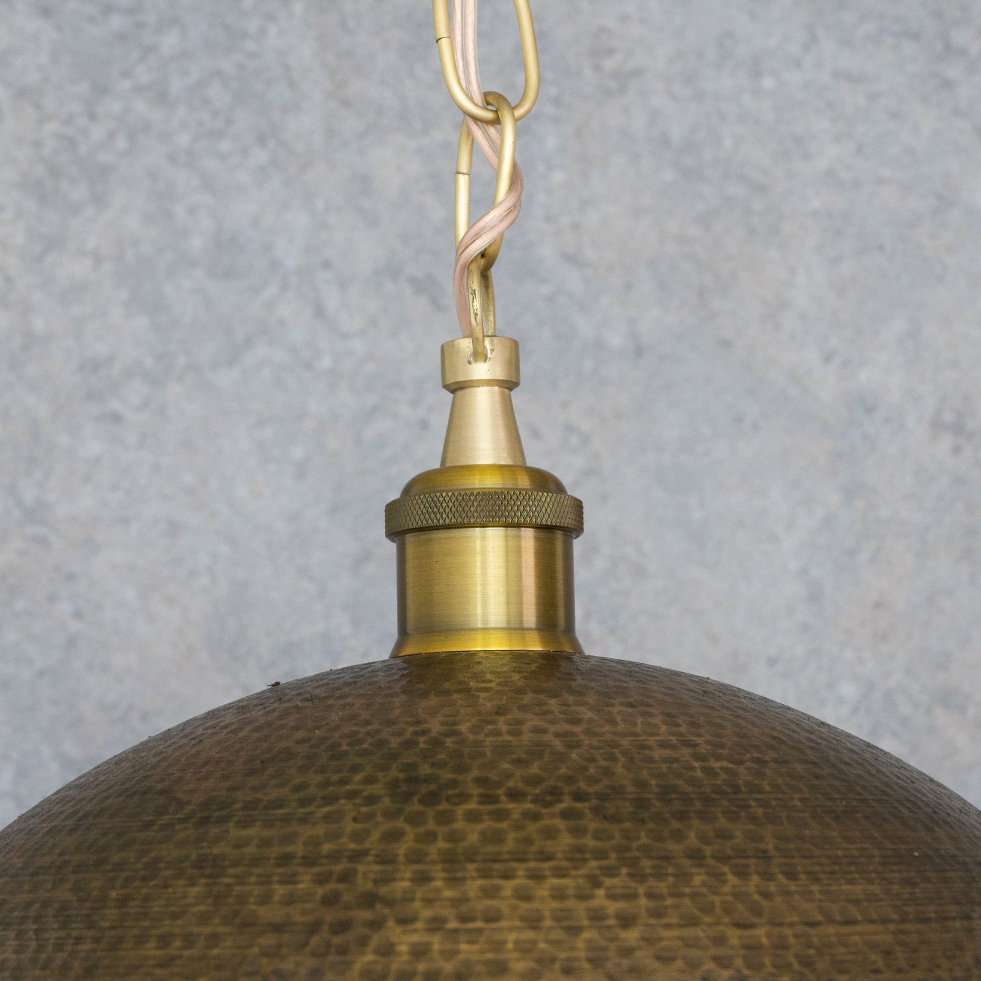 Oversized Dark Bronze Copper Pendant - Large Hammered Dome Light for Entryway & Dining - Insideast