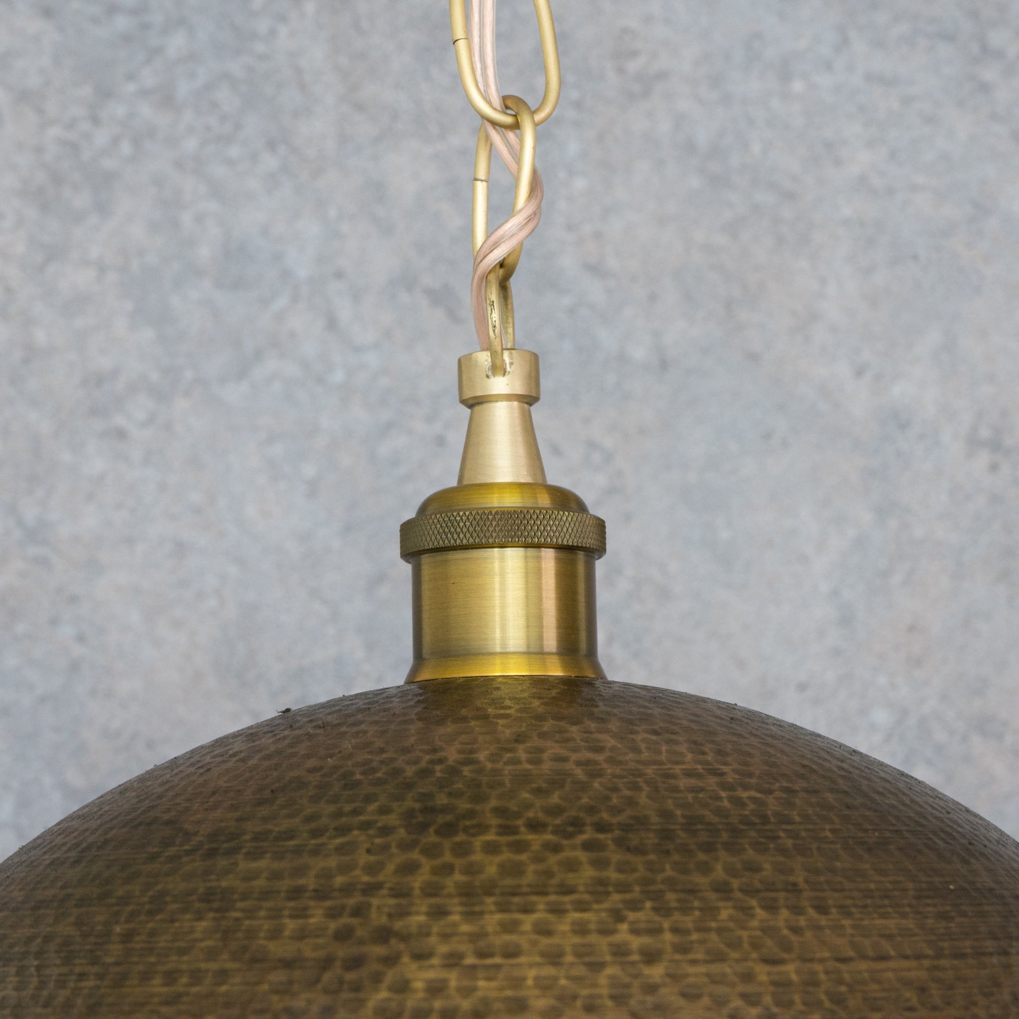 Oversized Dark Bronze Copper Pendant - Large Hammered Dome Light for Entryway & Dining - Insideast