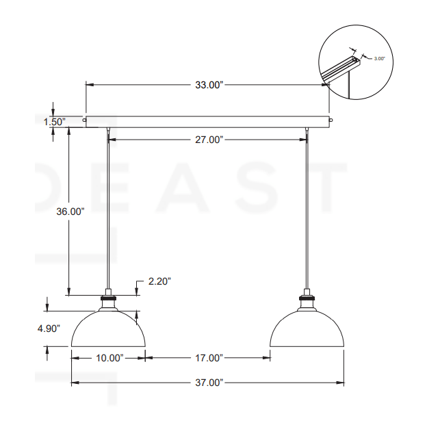 Oxidized Copper Ceiling Pendant Set, Copper Lampshade, Copper Ceiling Light Fixture, Copper Hanging Dome Light Set Kitchen Island - Insideast