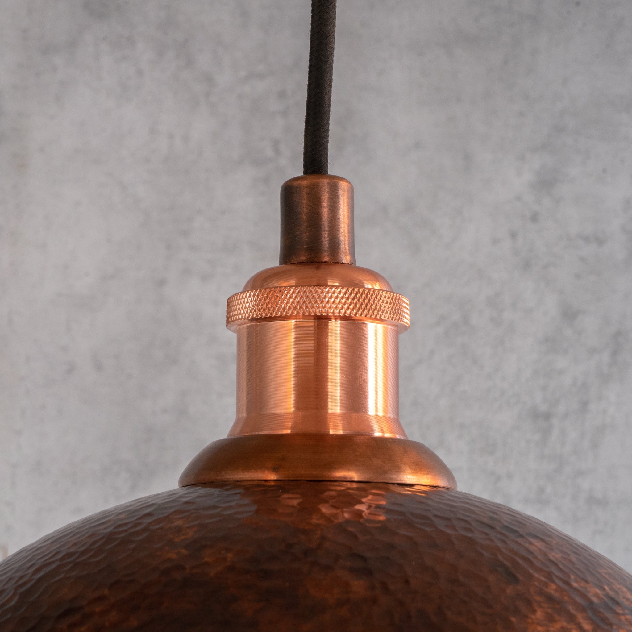 Oxidized Copper Ceiling Pendant Set, Copper Lampshade, Copper Ceiling Light Fixture, Copper Hanging Dome Light Set Kitchen Island - Insideast