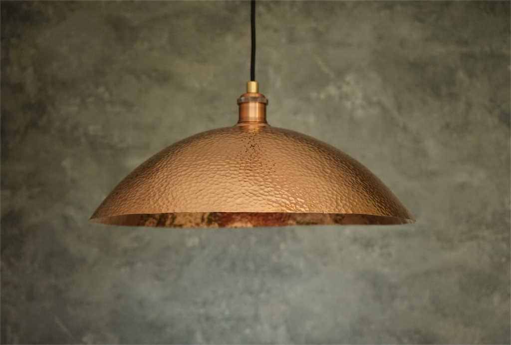 Copper Light Fixture, Hammered Solid Copper Dome Pendant Light, Ceiling Light