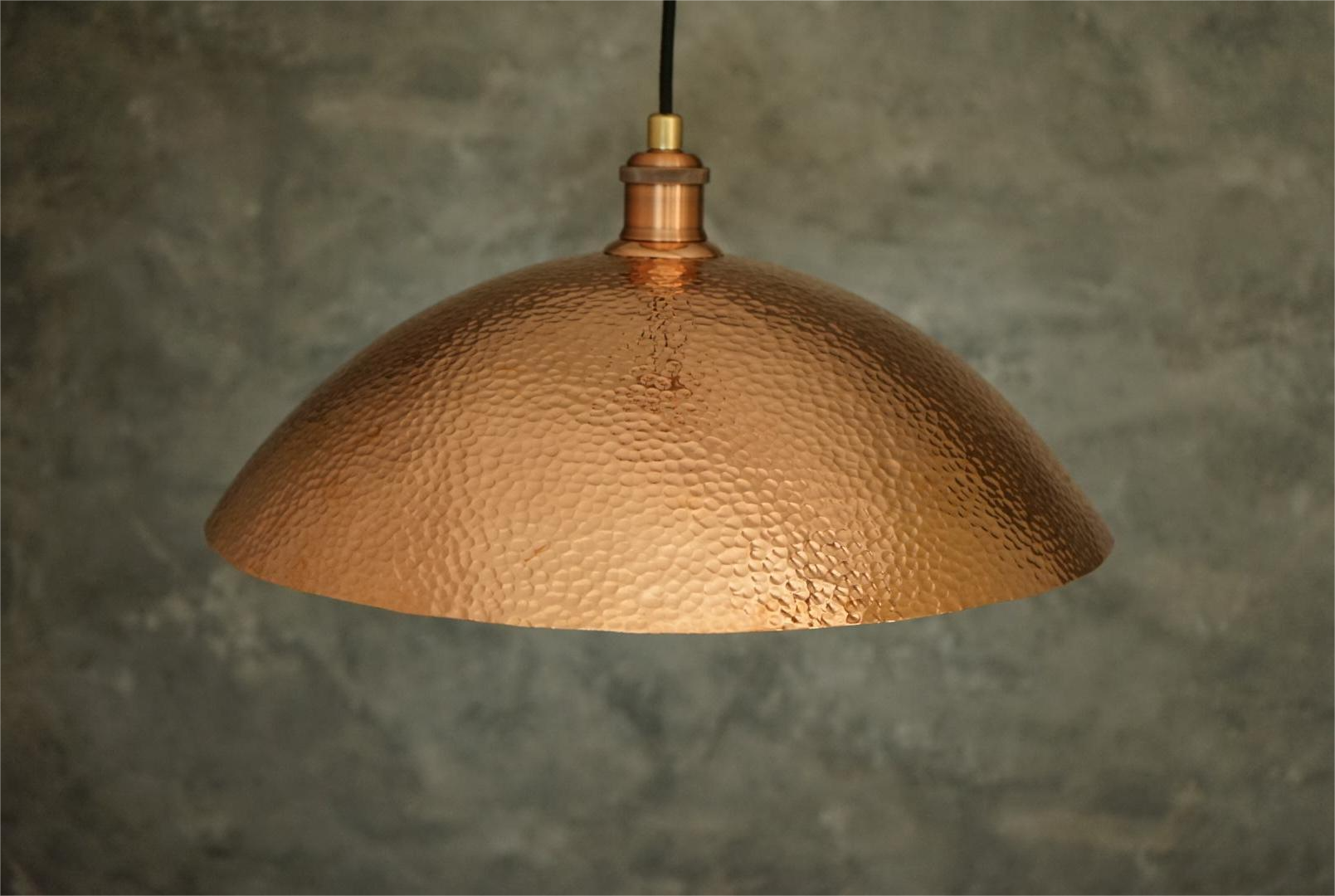 Copper Light Fixture, Hammered Solid Copper Dome Pendant Light, Ceiling Light