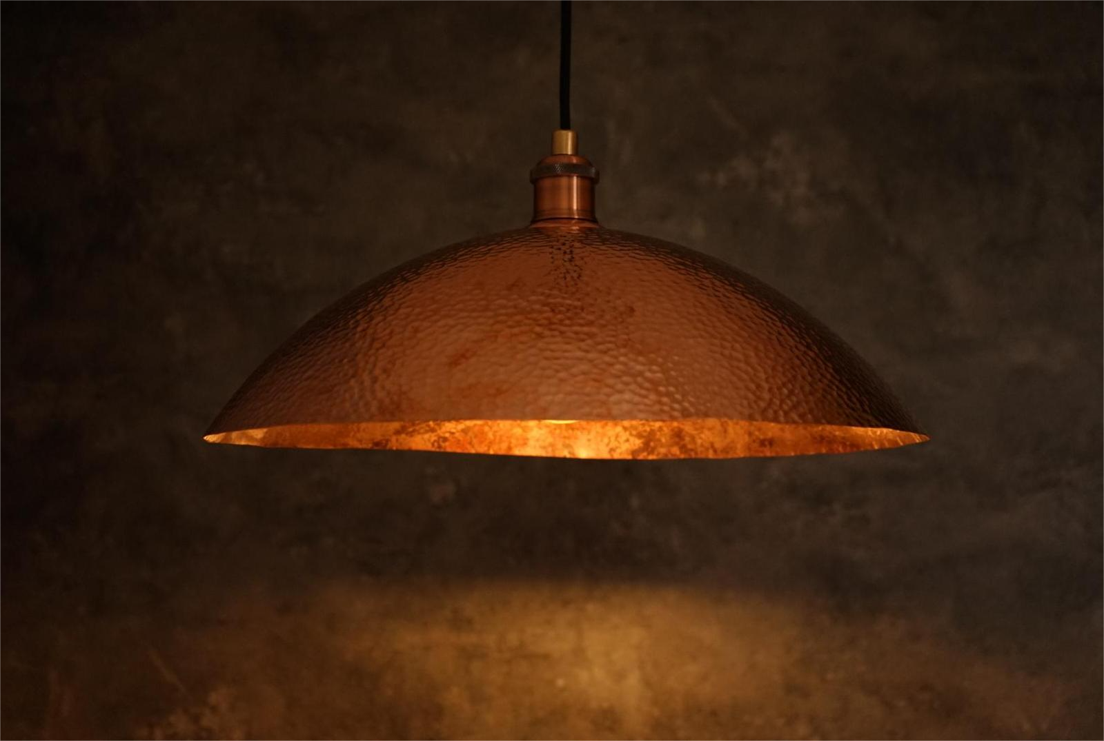 Copper Light Fixture, Hammered Solid Copper Dome Pendant Light, Ceiling Light