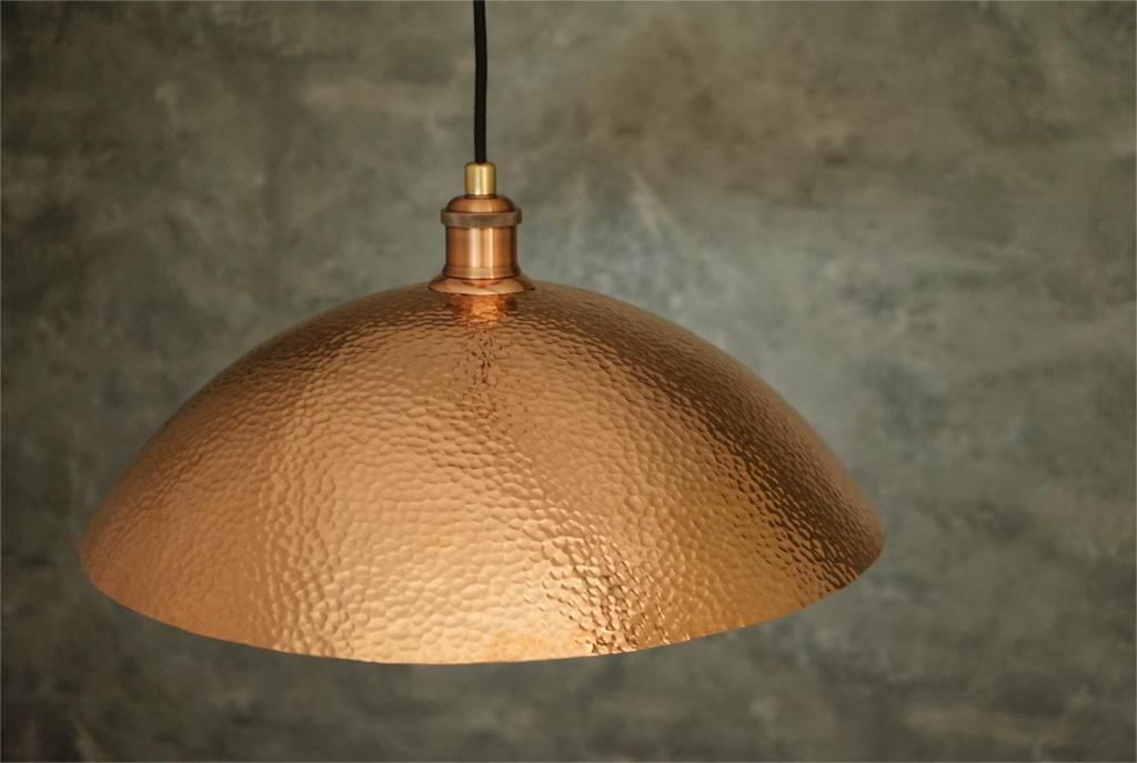 Copper Light Fixture, Hammered Solid Copper Dome Pendant Light, Ceiling Light
