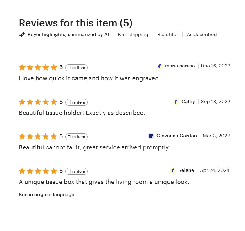 Engraved Solid Brass Rectangular Tissue Box Cover