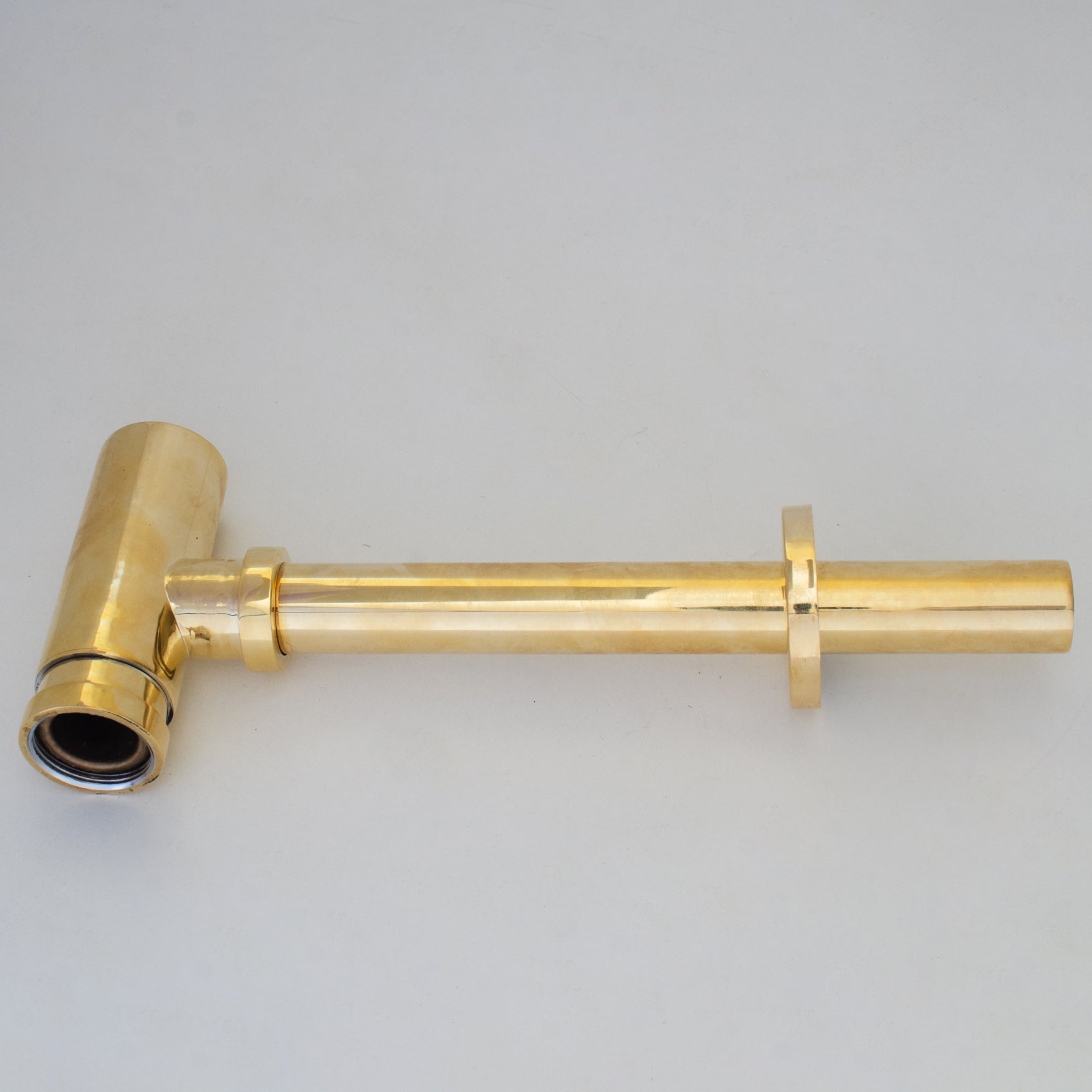 Round Solid Brass Bottle P - Trap & Push - Up Drain - Insideast
