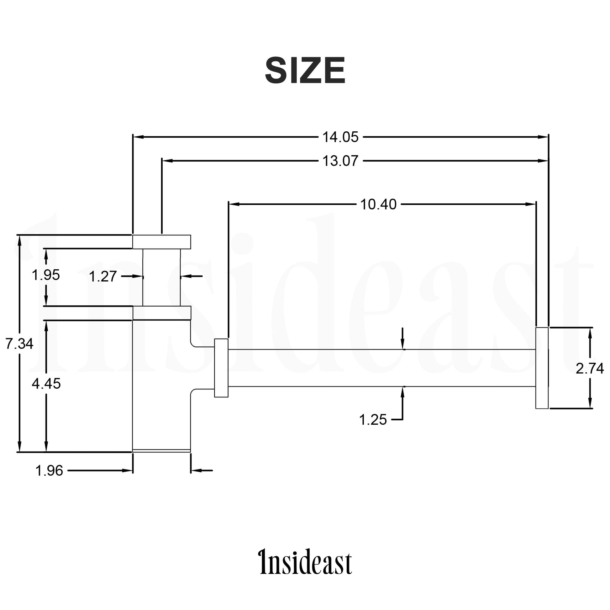 Round Solid Brass Bottle P - Trap & Push - Up Drain - Insideast