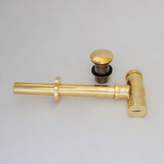 Round Solid Brass Bottle P - Trap & Push - Up Drain - Insideast