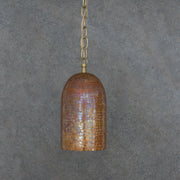 Rustic Industrial Copper Dome Light - Handcrafted Moroccan Pendant - Large Hammered Copper Ceiling Fixture - Insideast