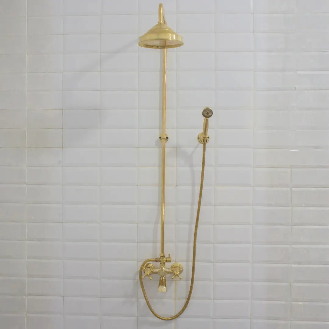 Heritage - Unlacquered Brass Exposed Shower System With Tub Filler