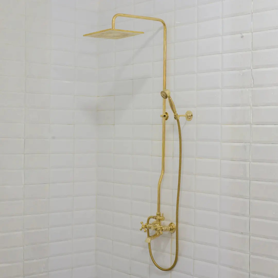 Heritage - Unlacquered Brass Exposed Shower System With Tub Filler
